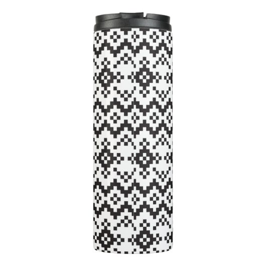 Christmas Snowflakes Fair Isle Seamless Patternart Thermosbeker (Achterkant)