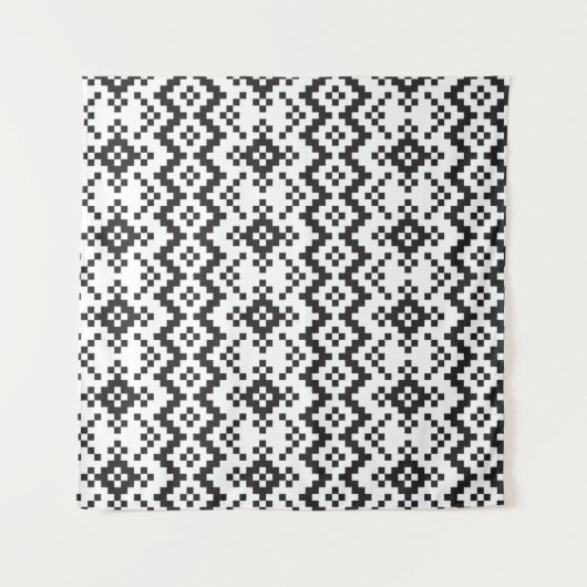 Christmas Snowflakes Fair Isle Seamless Patternart Wandkleed (Voorkant (horizontaal))