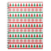 Christmas Snowflakes Pattern Notebook Tree Journal Notitieboek (Voorkant)