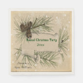 Christmas Snowflakes Pine Cones Pine Tree Branches Servet (Voorkant)