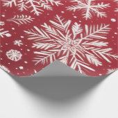 Christmas Snowflakes Red White Snow Decoupage Cadeaupapier (Hoek)