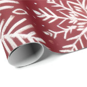 Christmas Snowflakes Red White Snow Decoupage Cadeaupapier (Rol Hoek)