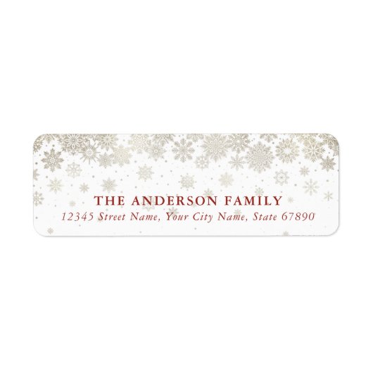 Christmas Snowflakes retouradres labels (Voorkant)