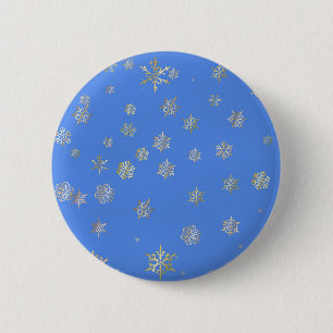 CHRISTMAS SNOWFLAKES RONDE BUTTON 5,7 CM