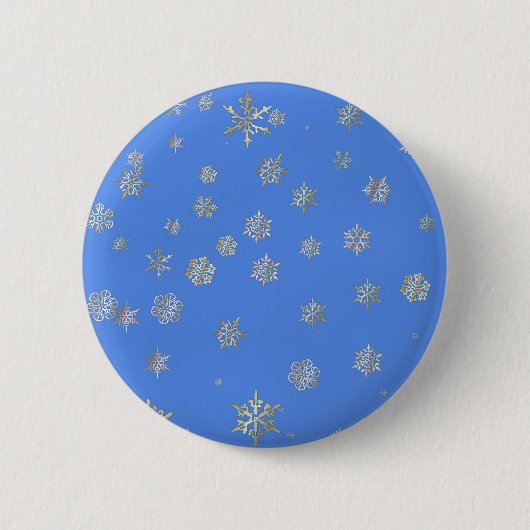 CHRISTMAS SNOWFLAKES RONDE BUTTON 5,7 CM (Voorkant)
