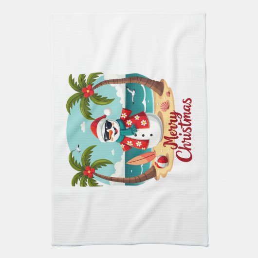 christmas Snowman (1) Theedoek (Verticaal)