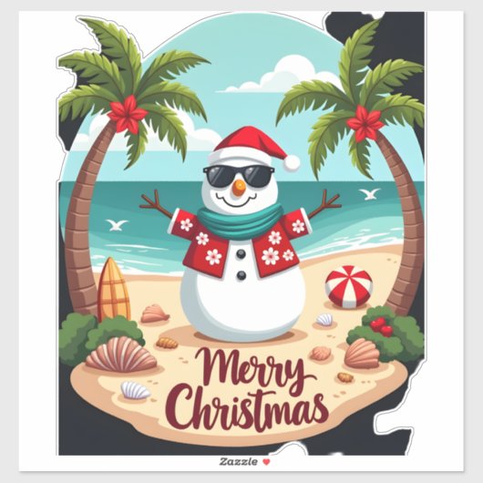 christmas Snowman (2) Sticker (Vel)