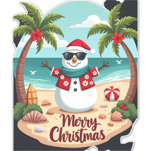 christmas Snowman (2) Sticker (Voorkant)