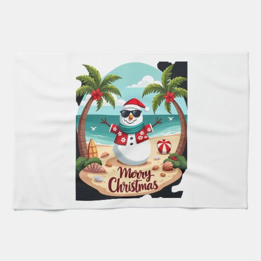 christmas Snowman (2) Theedoek (Horizontaal)