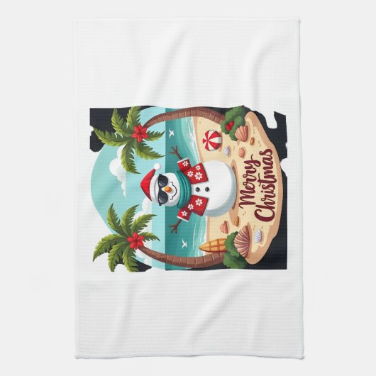 christmas Snowman (2) Theedoek (Verticaal)