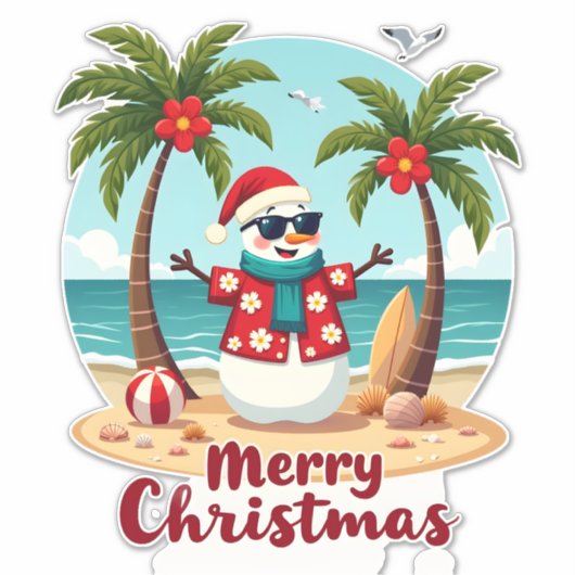 christmas Snowman (3) Sticker (Voorkant)