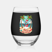 christmas Snowman (4) Wijnglas Zonder Voet (Voorkant)