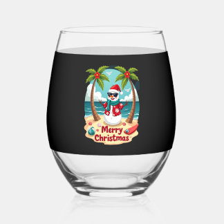 christmas Snowman (4) Wijnglas Zonder Voet