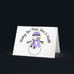 Christmas Snowman Algemene Kreeft Ribbon Feestdagen Kaart<br><div class="desc">NOTA: De kaarten kunnen met uw eigen persoonlijke bericht van hoop worden aangepast.</div>