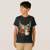 Christmas Snowman And Santa He Was Made Snow  T-shirt (Voorkant volledig)