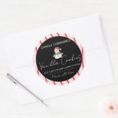 Christmas  Snowman Candle Maker Business  Ronde Sticker (Envelop)