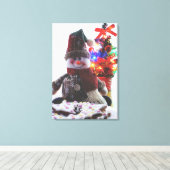 CHRISTMAS SNOWMAN CANVAS AFDRUK (Insitu (Houten vloer))