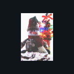 CHRISTMAS SNOWMAN CANVAS AFDRUK<br><div class="desc">CHRISTMAS SNOWMAN MET DECORATED CHRISTMAS TREE</div>
