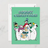Christmas Snowman Carolers Briefkaart (Voorkant / Achterkant)