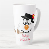 Christmas Snowman Cartoon Personalized Hot Cocoa Latte Mok (Rechterhoek)