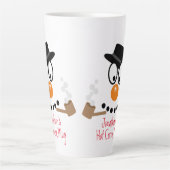 Christmas Snowman Cartoon Personalized Hot Cocoa Latte Mok (Voorkant)
