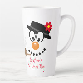 Christmas Snowman Cartoon Personalized Hot Cocoa Latte Mok