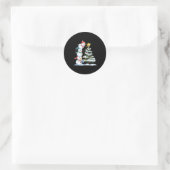 Christmas Snowman Christmas Tree Funny Snowman Lov Ronde Sticker (Tas)