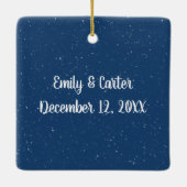 Christmas Snowman Couple in Snowflakes Keramisch Ornament (Achterkant)