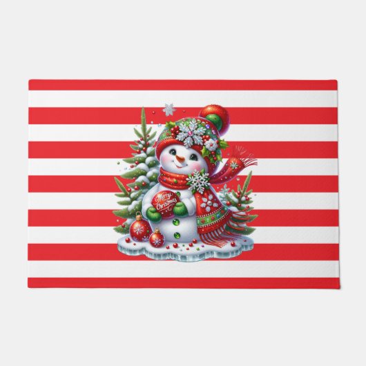 Christmas Snowman Door Mat (Voorkant)