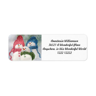 CHRISTMAS SNOWMAN FAMILIE ETIKET