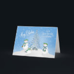 CHRISTMAS - Snowman Familie - Van Ons Huis tot Uw Feestdagen Kaart<br><div class="desc">Dit is een ideale kaart om naar al je vrienden en familie te sturen die zeker een glimlach op hun gezichten heeft met deze charmante sneeuwpopfamilie.</div>