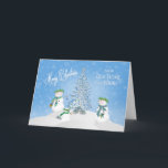 CHRISTMAS - Snowman Familie - Van Ons Huis tot Uw Feestdagen Kaart<br><div class="desc">Dit is een ideale kaart om naar al je vrienden en familie te sturen die zeker een glimlach op hun gezichten heeft met deze charmante sneeuwpopfamilie.</div>