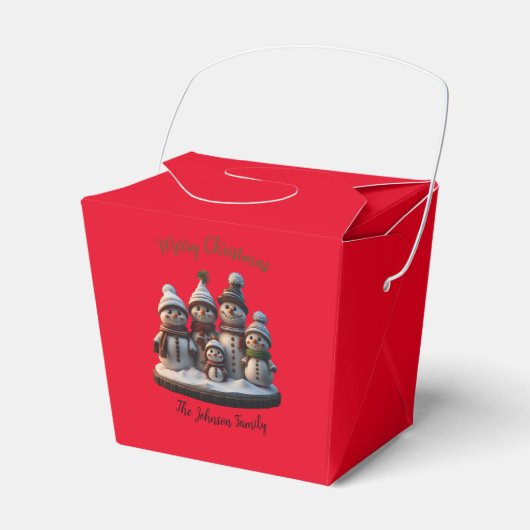 Christmas Snowman Family Bedankdoosjes (Voorkant Zijde)
