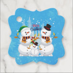 Christmas Snowman Family Bedankjes Labels<br><div class="desc">This design features a familiy of a snowman with the text "Merry Christmas". It is perfect voor this Christmas season. It can also be a gift for family and friends.</div>