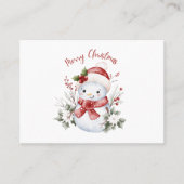 Christmas Snowman Flat Place Card Plaatskaartje (Voorkant)