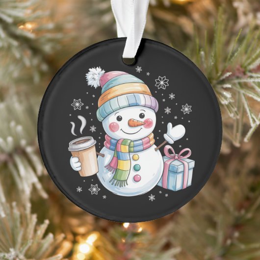 Christmas Snowman Gift Holiday Winter Xmas Coffee Ornament (Boom)