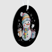 Christmas Snowman Gift Holiday Winter Xmas Coffee Ornament (voorkant)