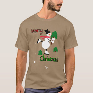 Christmas snowman girl t-shirt