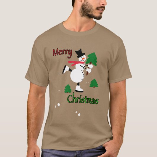 Christmas snowman girl t-shirt (Voorkant)