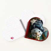 Christmas Snowman (hartvormig) spiraal Notitieboek (Binnen)