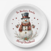 Christmas Snowman Holiday Party Papieren Bordje (Voorkant)