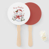 Christmas Snowman Holiday Set of Fans Handwaaier (Voorkant en achterkant)