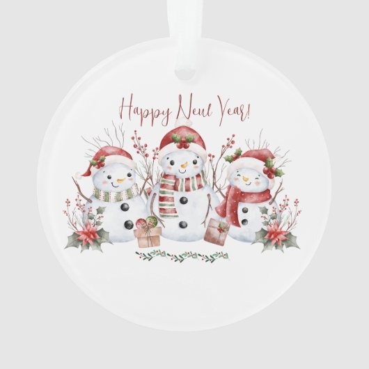 Christmas Snowman Holiday With Name Ornament (achterkant)