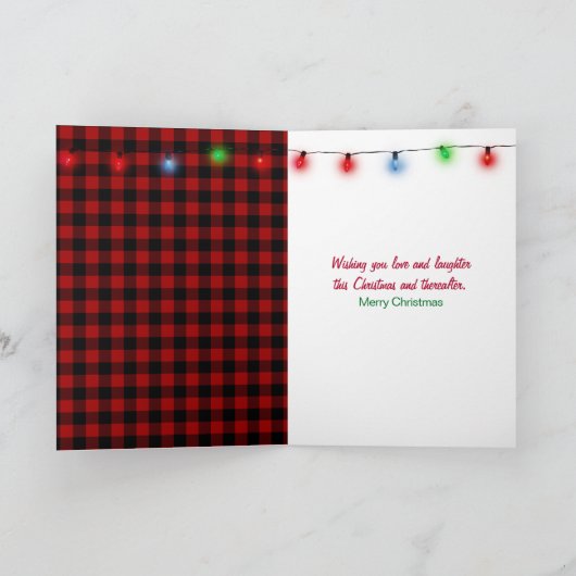 Christmas Snowman Hugging a Fawn Feestdagen Kaart (Binnen)