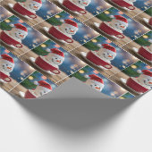 Christmas Snowman In Hot Cocoa Cadeaupapier (Hoek)