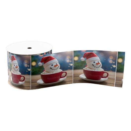 Christmas Snowman In Hot Cocoa Grosgrain Lint (Spoel)