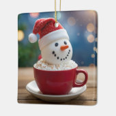 Christmas Snowman In Hot Cocoa Keramisch Ornament (Links)