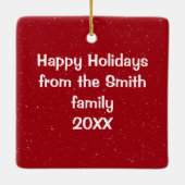 Christmas Snowman In Hot Cocoa Keramisch Ornament (Achterkant)