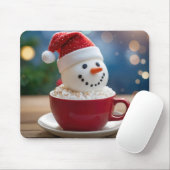 Christmas Snowman In Hot Cocoa Muismat (Met muis)