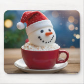 Christmas Snowman In Hot Cocoa Muismat (Voorkant)